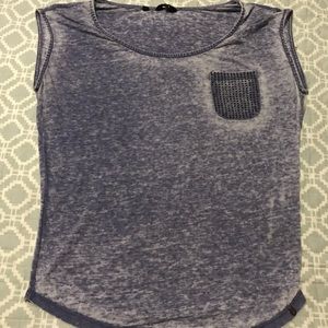 GUESS blue heather distressed sleeveless